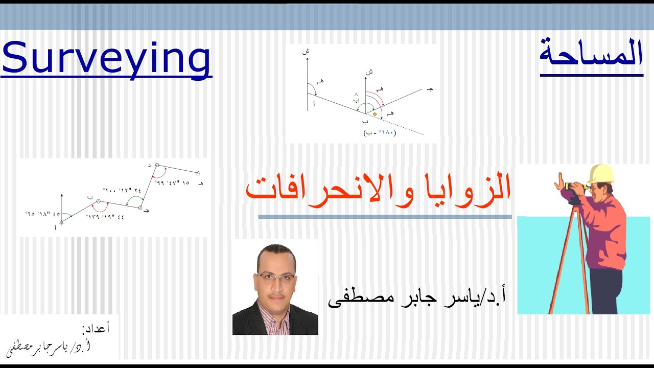 الزوايا والانحرافات - حساب انحراف الضلع باستخدام انحراف الضلع السابق والزاوية بينهما