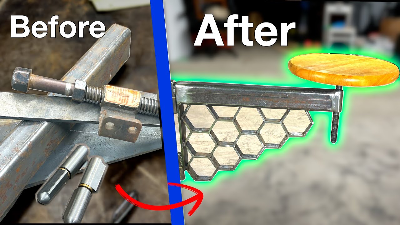 Man Builds Welding Table Swing Out Stool From Scrap
