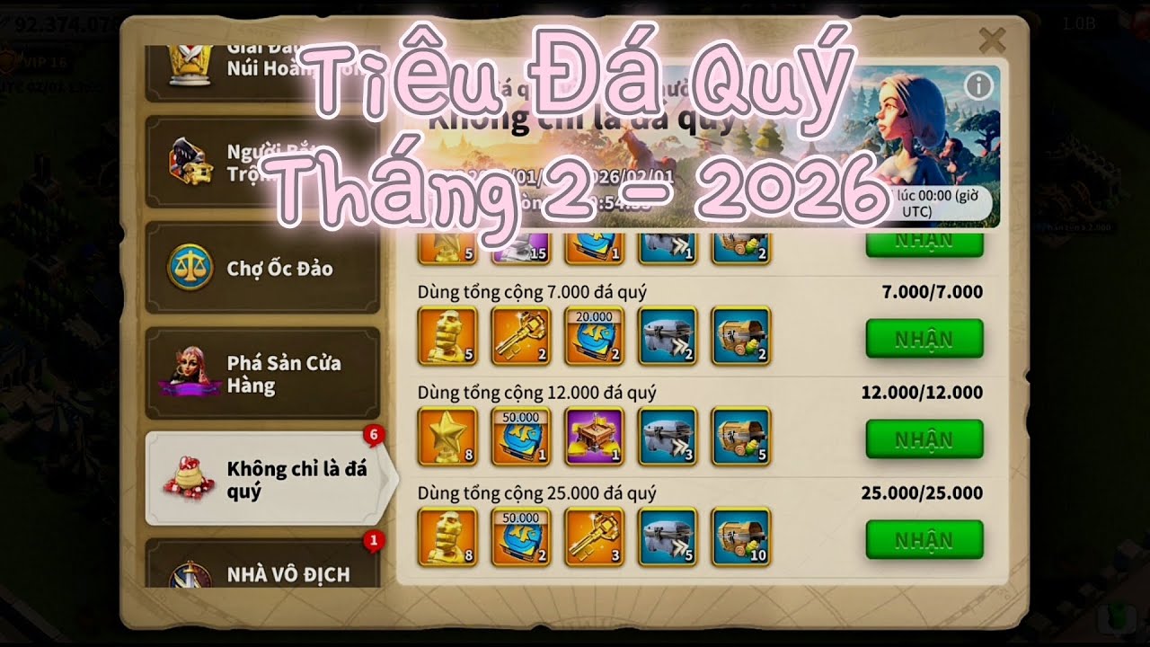 Chào Đón Tháng 2 Bằng Sự Kiện Tiêu Đá Quý Trong Rise Of Kingdoms