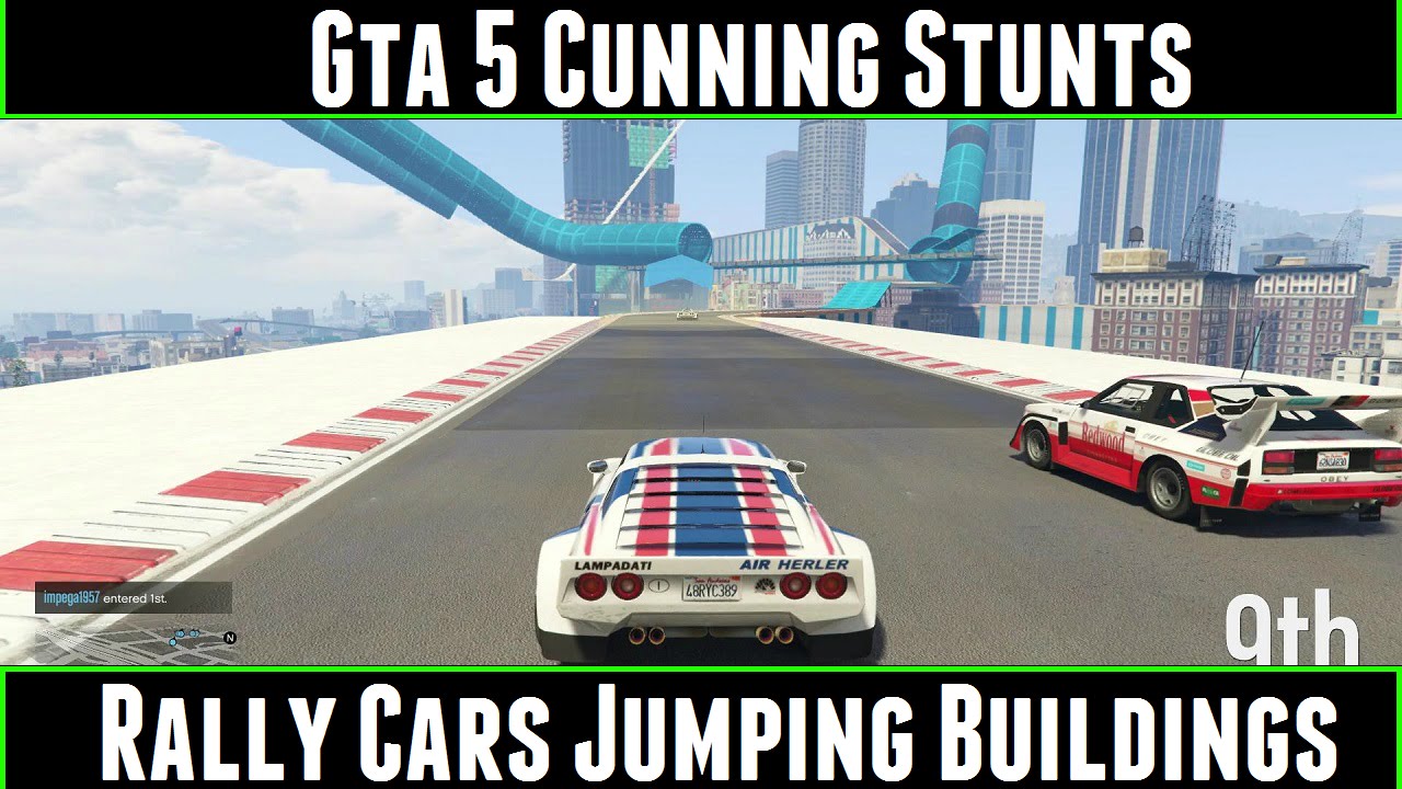 Gta 5 Cunning Stunts Rally Cars Jumping Buildings (Part 2)