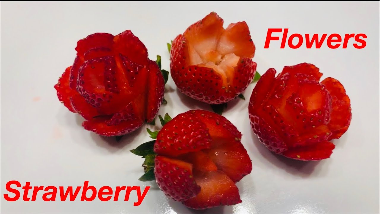 DIY -Cách Tỉa Hoa  bằng Strawberry , Dùng Trang Trí Bánh Kem. 🍓👍