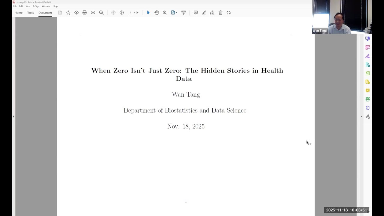 When Zero Isn’t Just Zero The Hidden Stories in Health Data by Wan Tang, PhD
