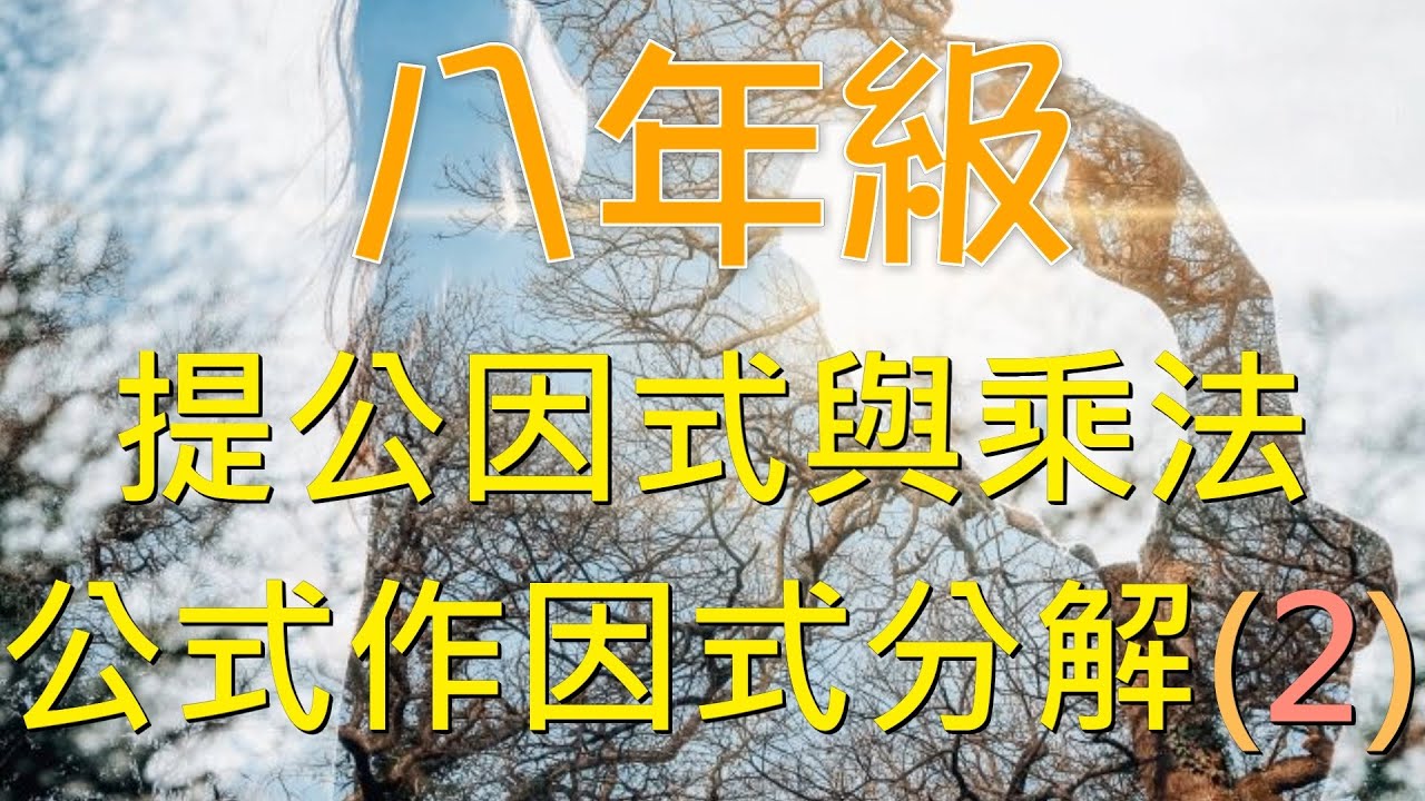 八上數學 44 提公因式與乘法公式作因式分解(2)：變號法則與分組分解實戰｜何肇忠老師 (最新課綱)