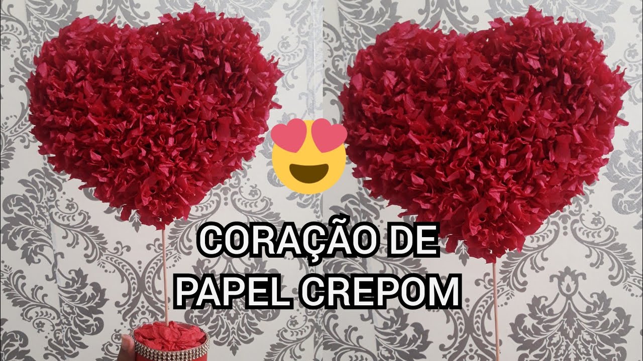 Como fazer coração de papel crepom