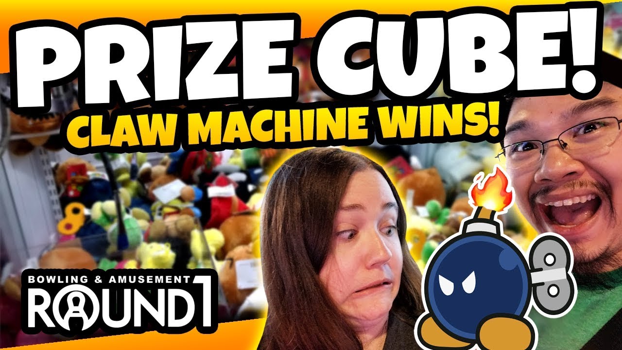 Round 1 Prize Cube Claw Machines Wins! Winning Explosive Mario Plush and Mamegoma Seal!
