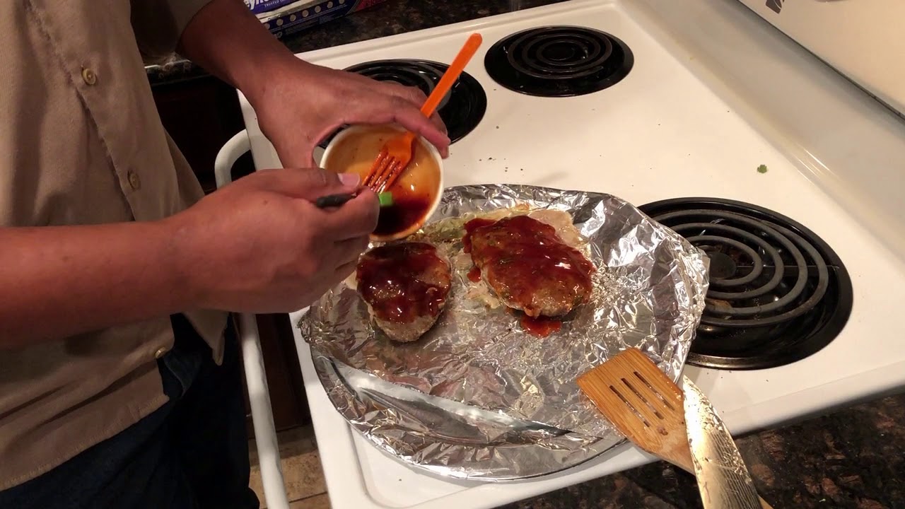 Meatloaves with a sweet chili glaze