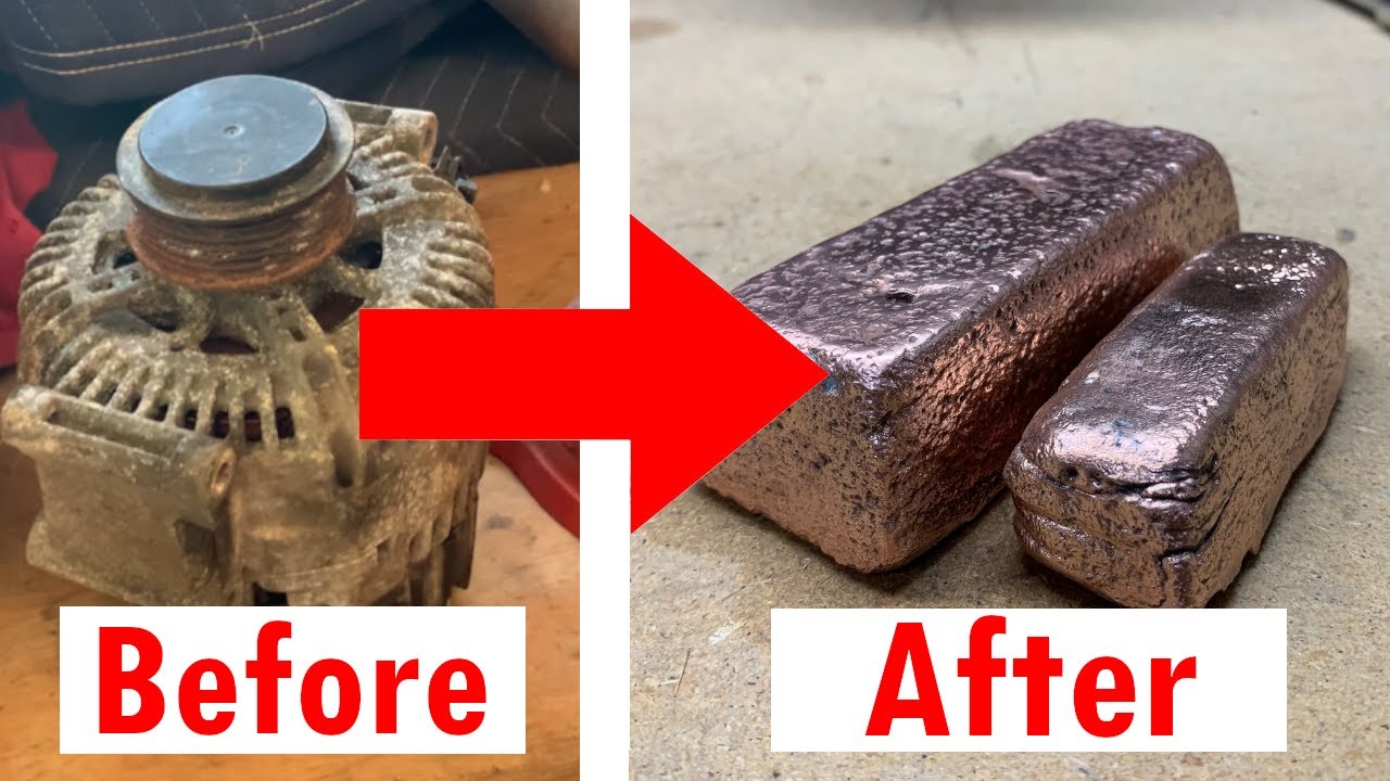 Melting Copper From Scrap Alternators | Trash to Treasure | Copper Melt 4