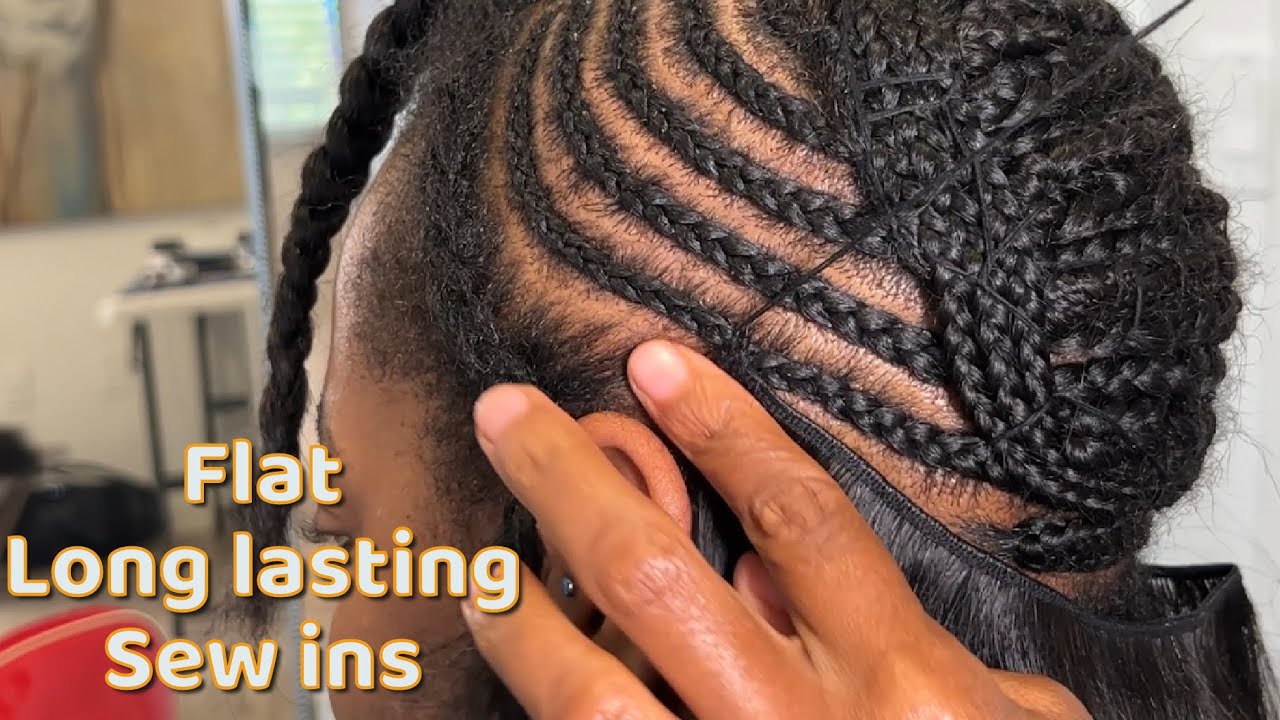 Use this sew in  technique for massive hair growth | flat sew 🪡 in that will last 6 months