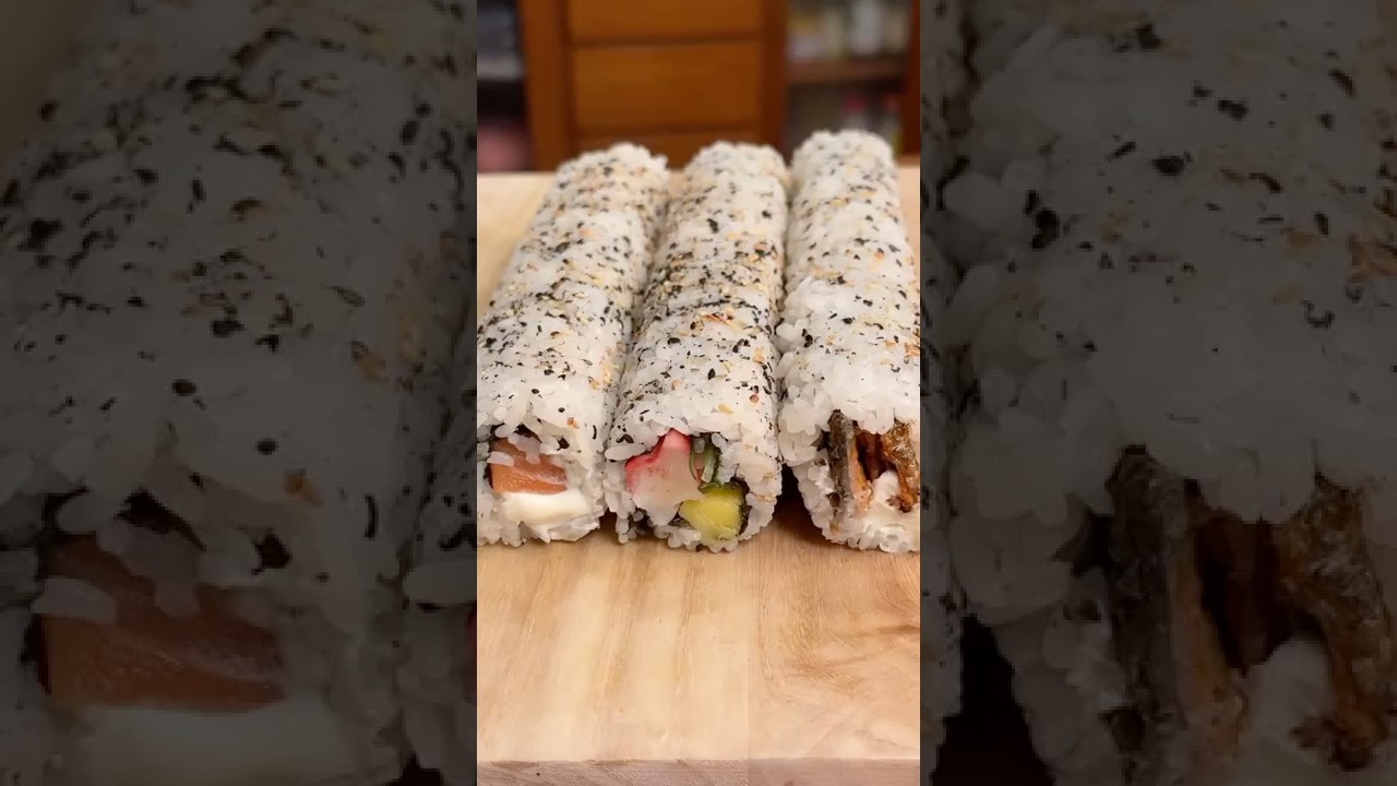 Uramaki 3 tipos | Como Fazer Sushi | com a F&ecirc; #sushi #comofazersushi #arrozjapones