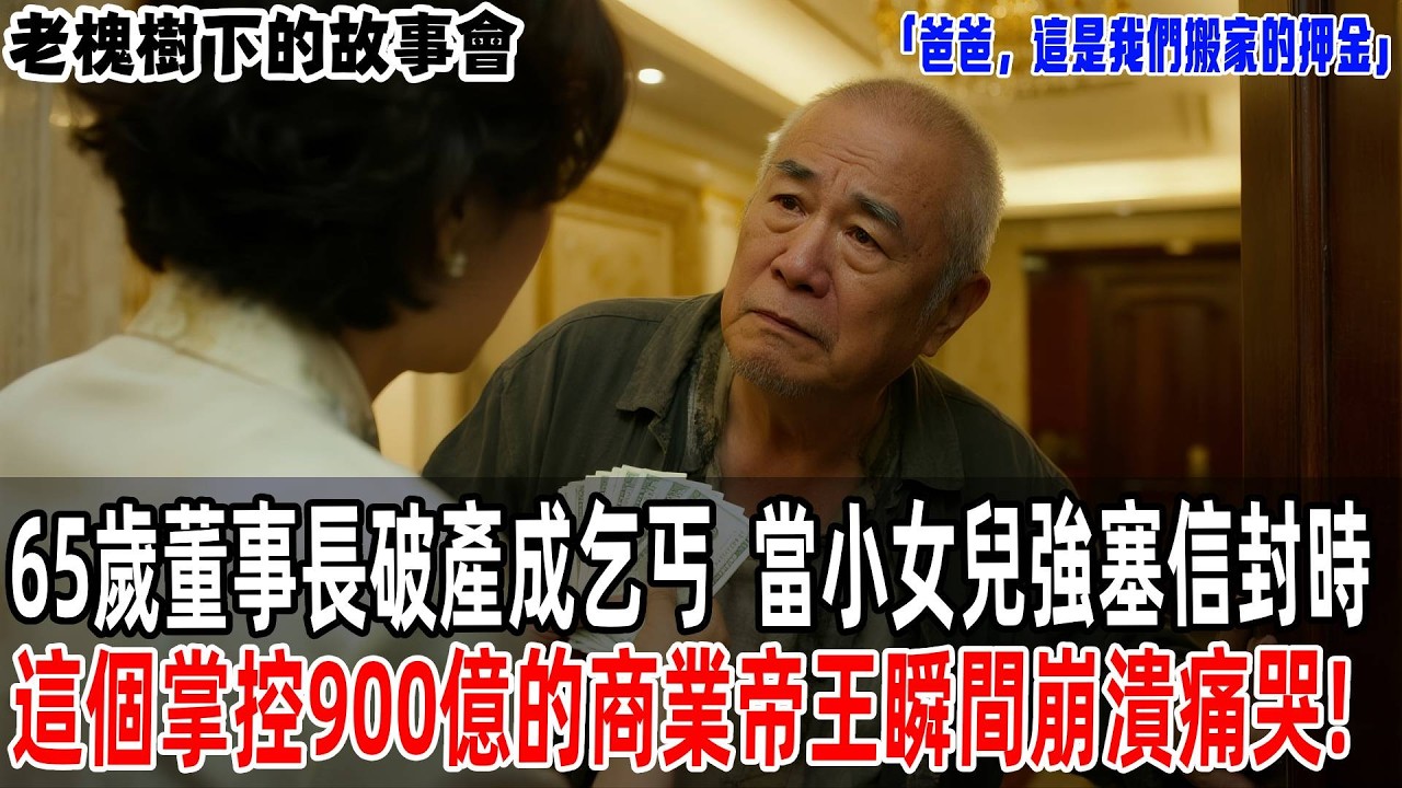 「爸爸，這是我們搬家的押金」65歲董事長破產成乞丐，當小女兒強塞信封時，這個掌控900億的商業帝王瞬間崩潰痛哭!【老槐樹下的故事會】#情感故事 #老年生活 #人生感悟 #故事分享 #故事#原創#爽文