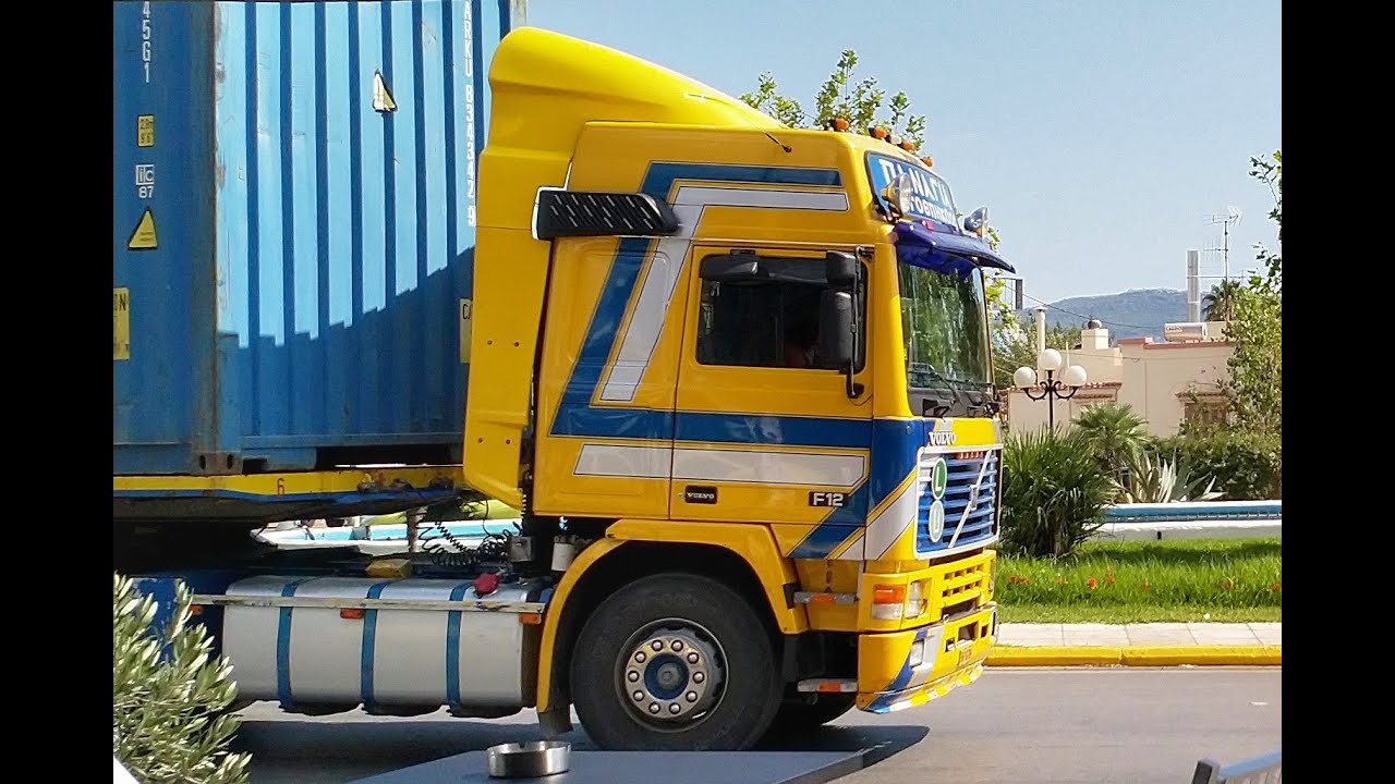Classic trucks at work, Aspropyrgos, Greece.