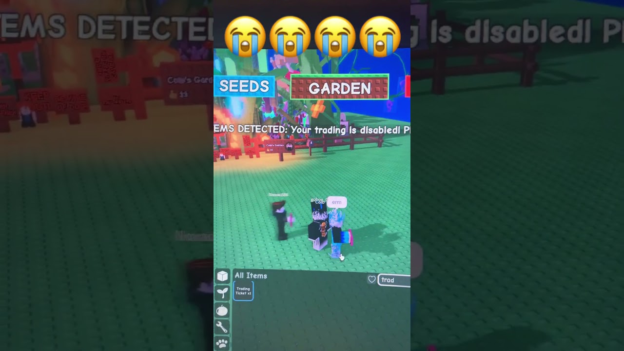 Why is my trading disabled 😭😭 #growagarden #relatablememes #new