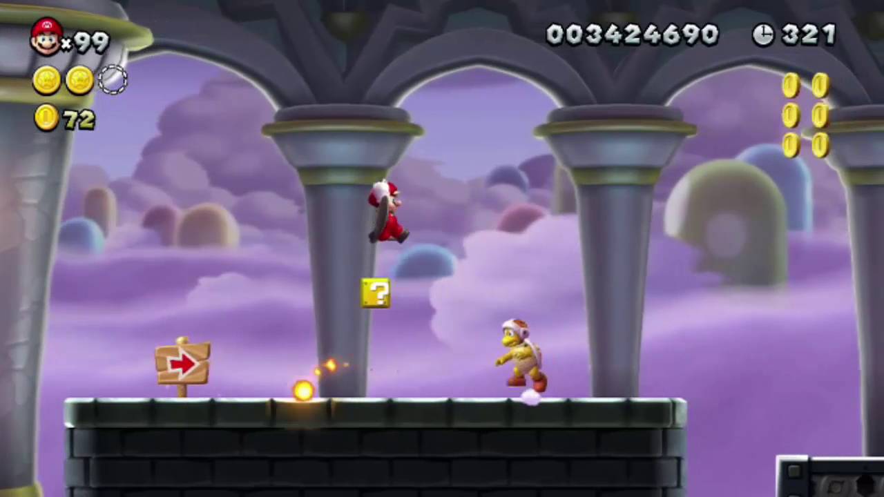 New Super Mario Bros. U - Zuckerwattenwolkenzone-Schloss - Ludwigs Uhrwerk-Festung