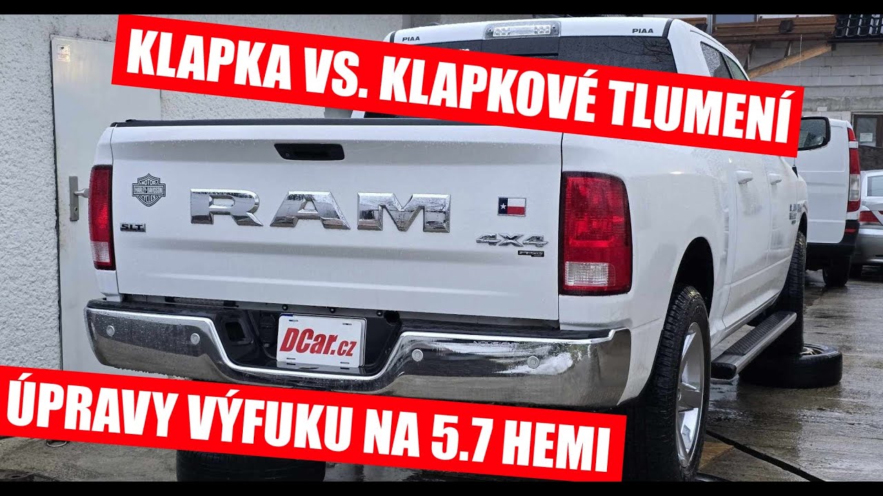 RAM 5.7 V8 HEMI - srovnání výfukové klapky DCar.cz vs. zakázková jednotka s přepínáním hlučnosti