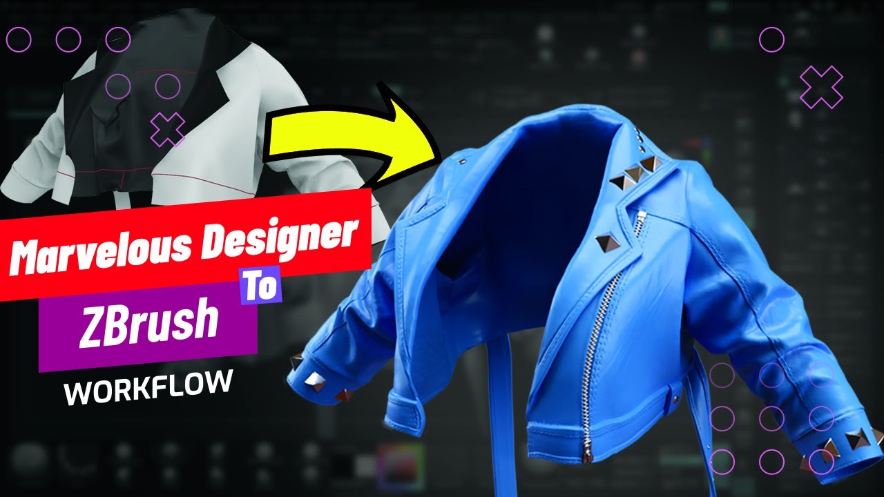 Marvelous Designer ( Clo 3d ) to Zbrush Workflow | Detail Sculpting Cammy Jacket