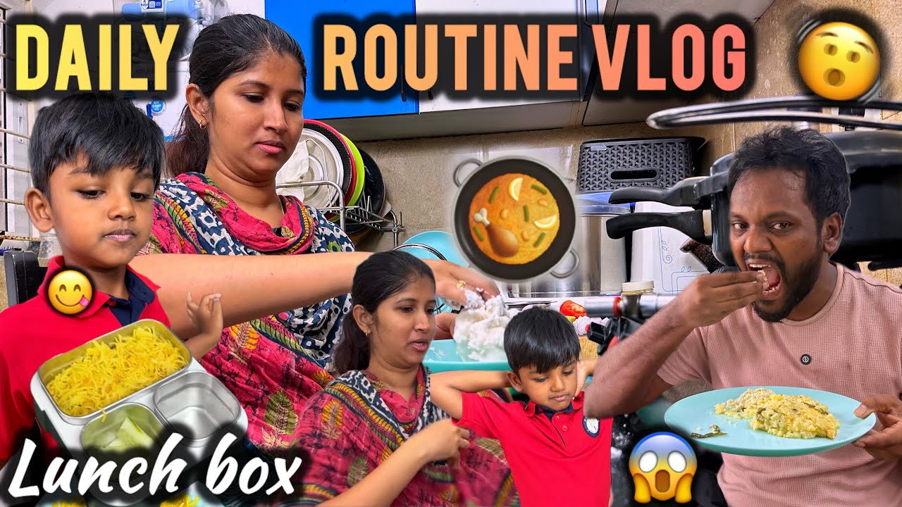 பாடிகிட்டே🫨சமைப்போம்🥘 வாங்க😋| Daily routine vlog EP-12 | school lunch | saranareen vlogs #saranareen