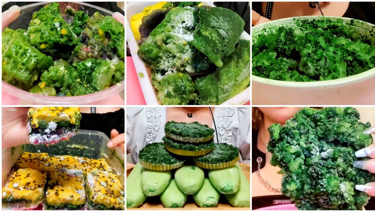 RU || STICKY MATCHA ICE EATING ONLY BITES || Ice Shop 🍏
