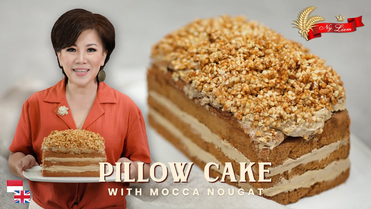 PILLOW CAKE WITH MOCCA NOUGAT | Kue Bantal Berlapis Resep Ny.Liem Dijamin Lembut !!