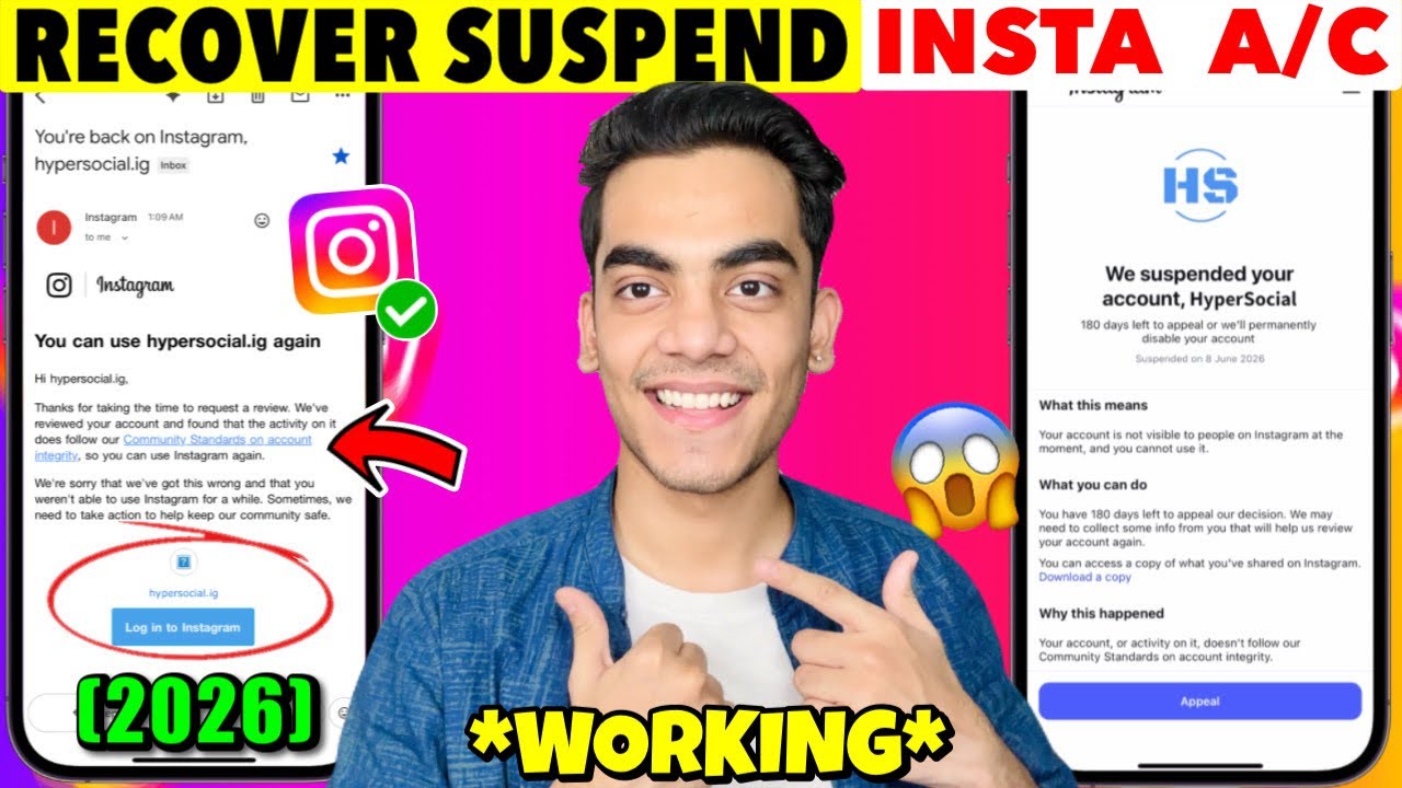 Fix We Suspended Your Account 180 Days Problem | Recover Instagram Suspended Account 2026