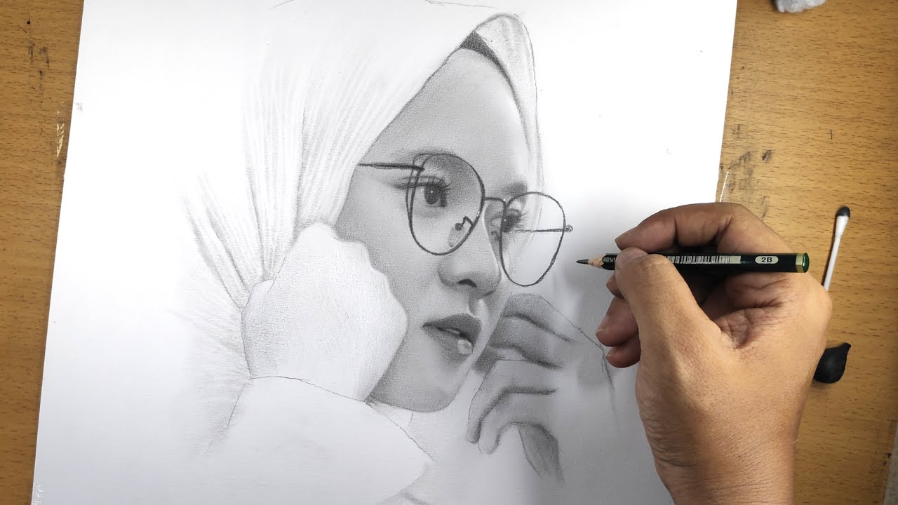 Realistic Portrait Drawing | Nissa Sabyan | with Graphite 2b