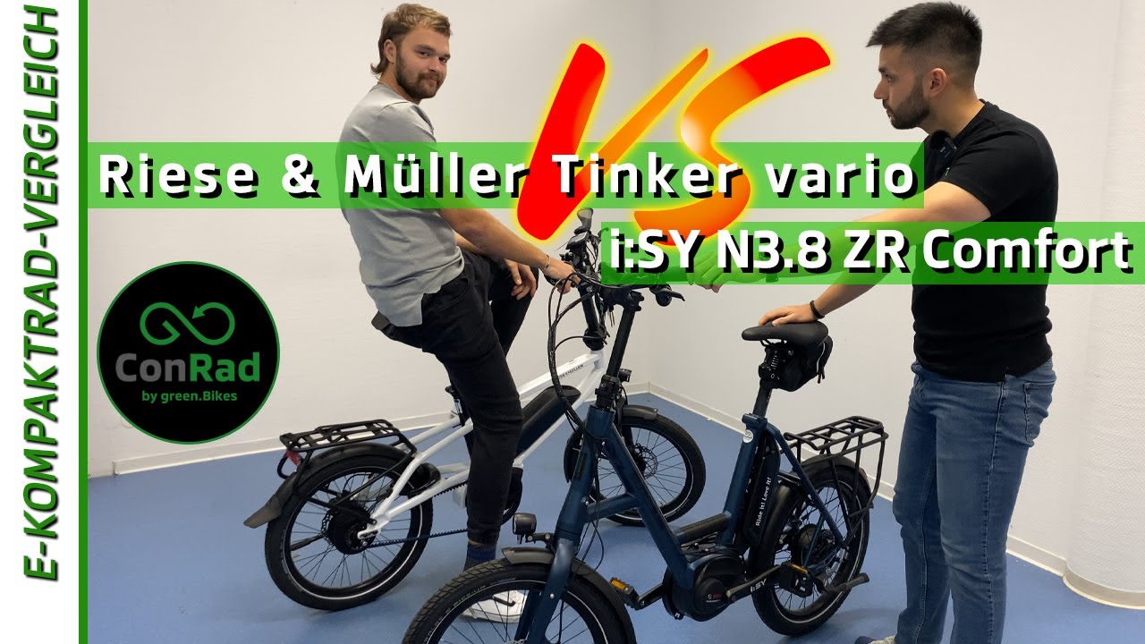 Kompakt e Bike Vergleich: i:SY N3.8 ZR Comfort -VS- Riese & Müller Tinker vario [ConRad]