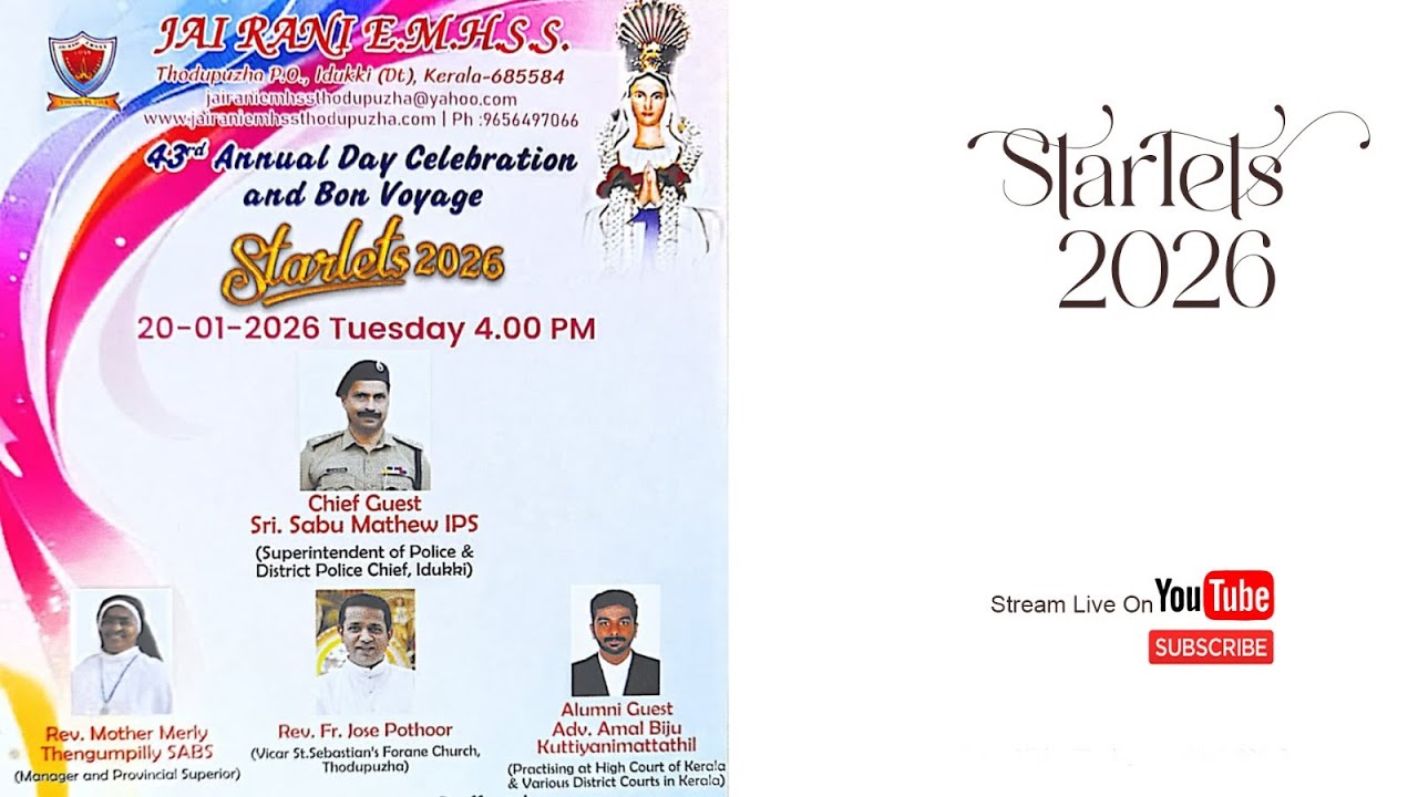 Starlets 2026 JAI RANI E M H S S Thodupuzha