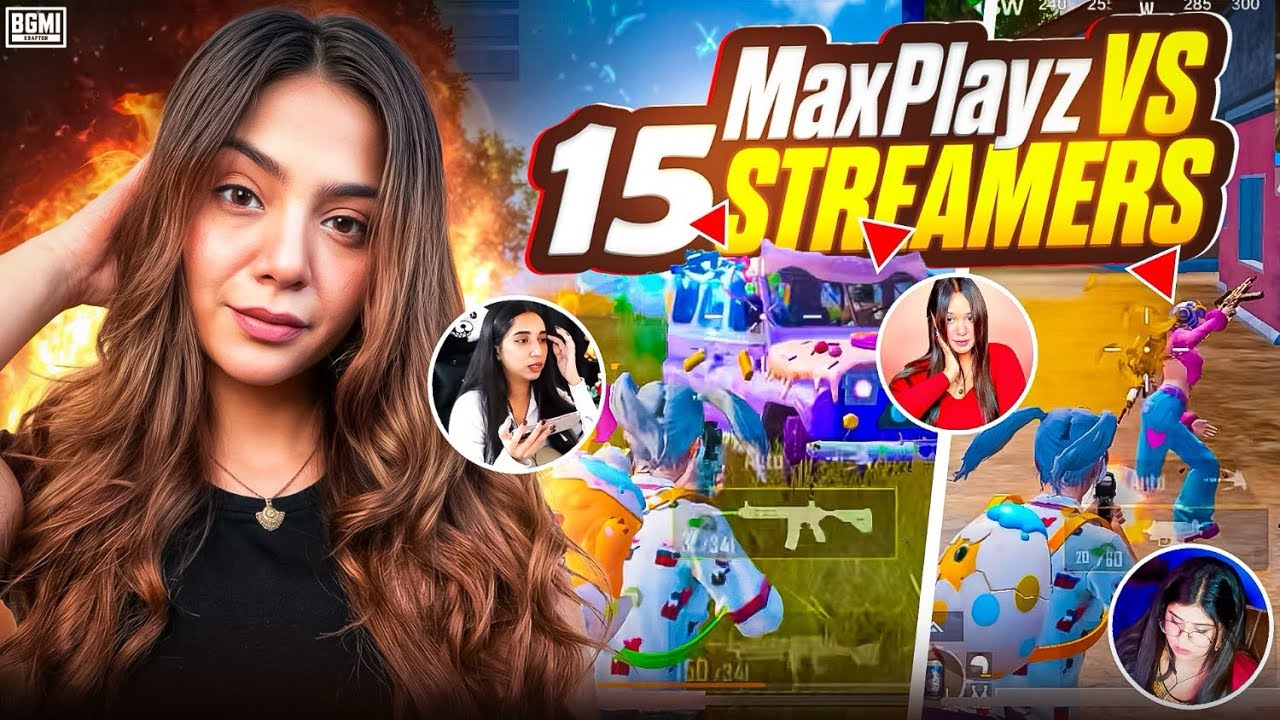 MaxPlayz vs 15+ Pro Streamer’s 🔥 MaxPlayz vs Pro YouTubers 1v4 Fastest Clutches & Gameplay | BGMI