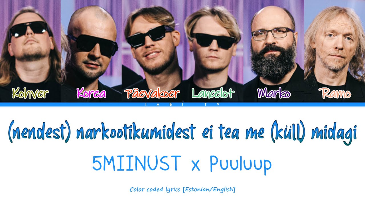 5MIINUST x Puuluup - (nendest) narkootikumidest ei tea me (küll) midagi (Color Coded Lyrics)