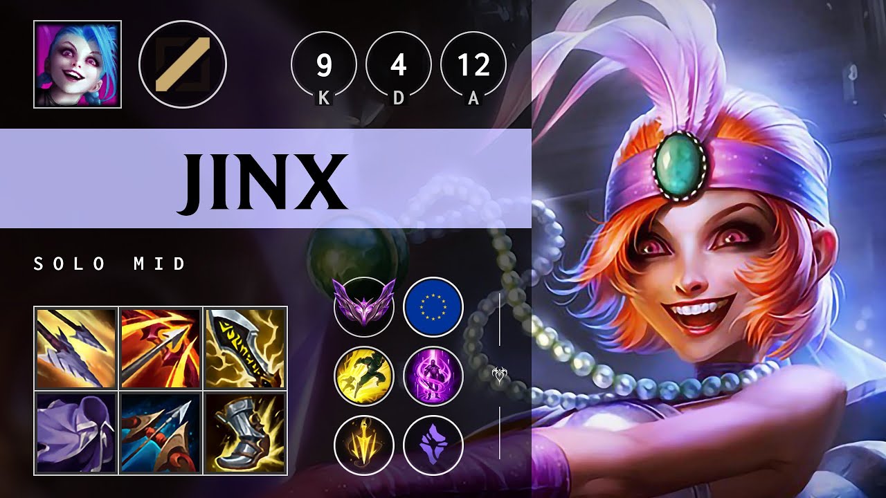 Jinx Mid vs Orianna: Quadra Kill, Rampage - EUW Master Patch 14.23