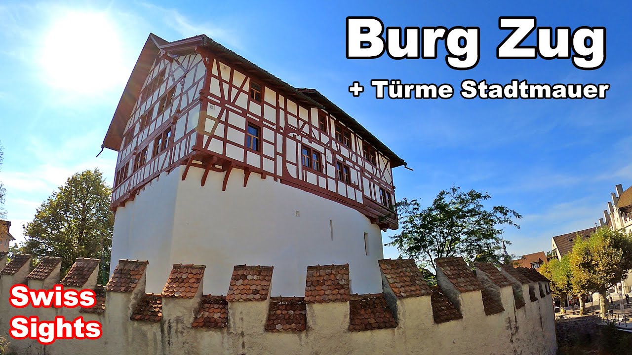 Zug Town Castle and Towers Switzerland 4K Video