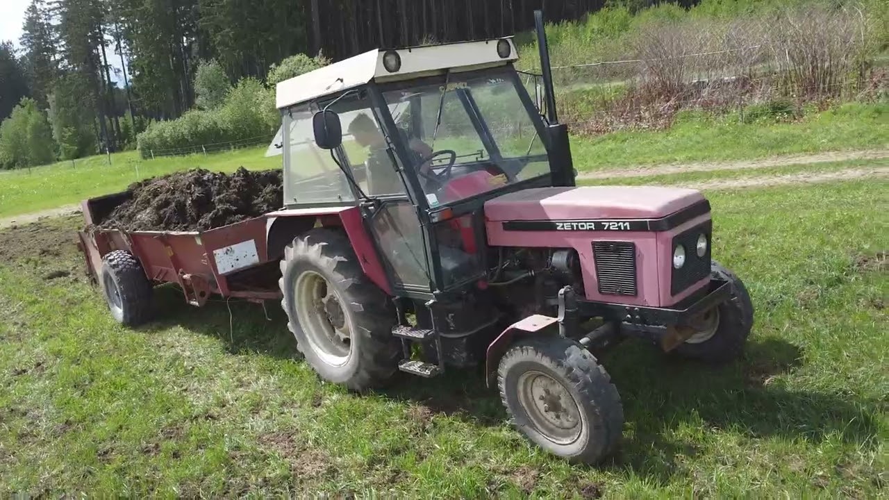 Rozmetání hnoje I ZETOR 7211 RUR-55 I ZETOR 9540 I Farma pod Brdy I 2024