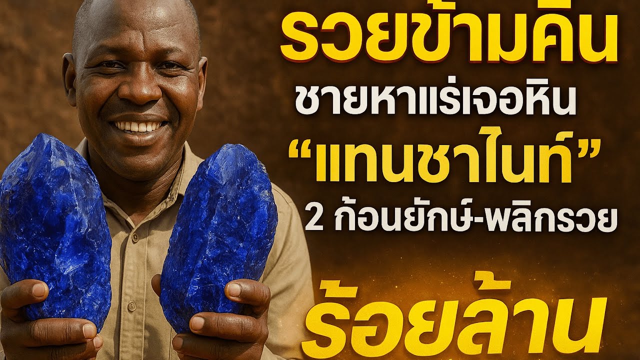 เศรษฐีข้ามคืน!! ชายหาแร่เจอหิน “แทนซาไนต์” 2 ก้อนยักษ์-พลิกรวย...