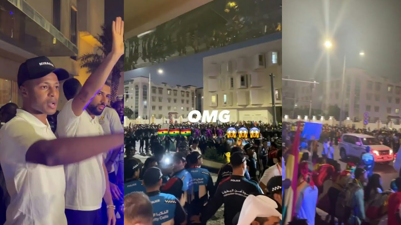 Crazy 🔥Ghana fans Welcome the Black stars as they arrive in Qatar for the World Cup