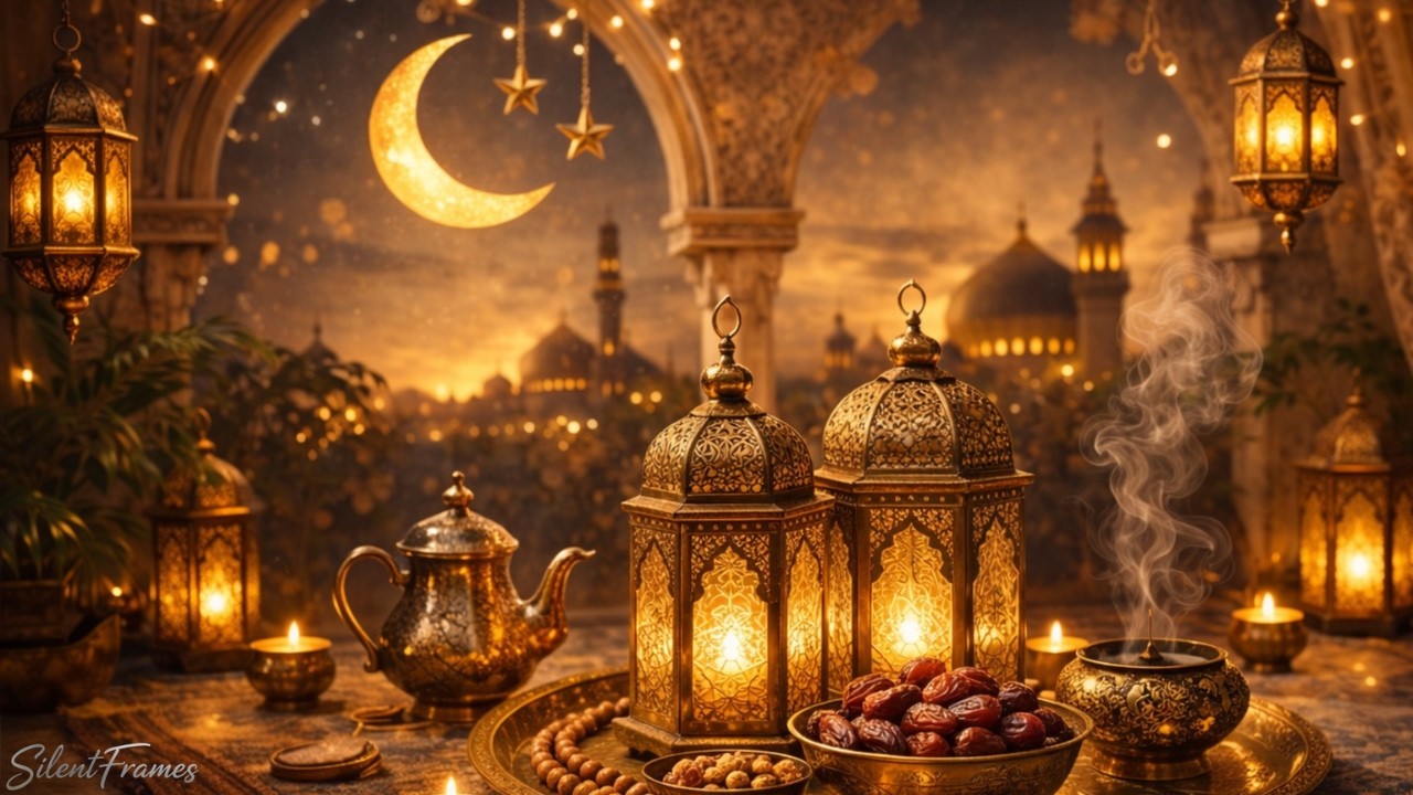 Eid Al Fitr Mubarak 4K – Peaceful Ramadan & Eid Lantern Ambience  Islamic Background