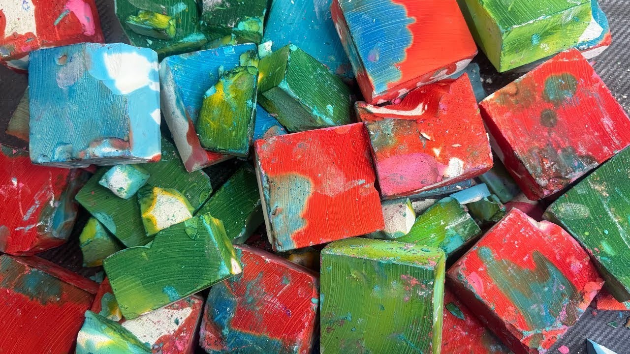50+ Colourful Dyed Gym Chalk Blocks | Soft Fresh Chalk + Gritty Reforms Crush ASMR 🤍