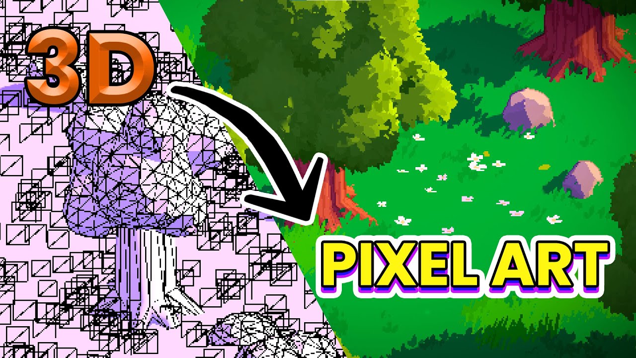 Stylized Grass & Trees for Pixel Art 3D in Godot 4