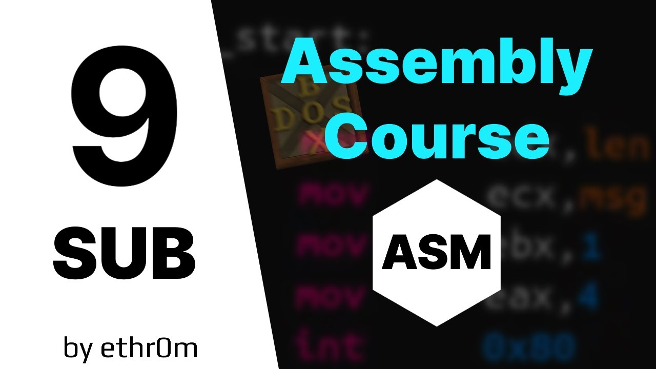 كورس أسمبلي 8086 | تعليمة الطرح | [ عربي ]  || Assembly 8086 Course || SUB || [Arabic] || #009