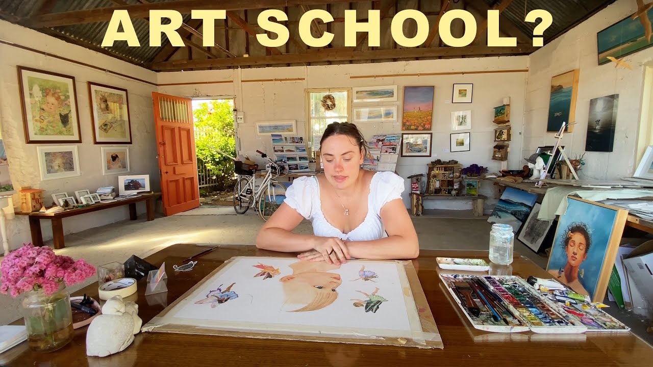 Is ART SCHOOL worth it: watercolour portrait paint with me