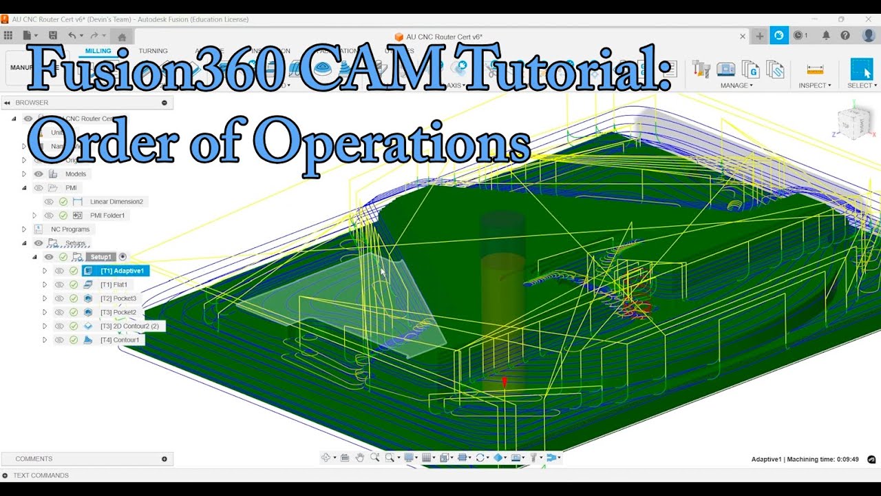 Fusion360 CAM Tutorial Video 2: Order of Operations