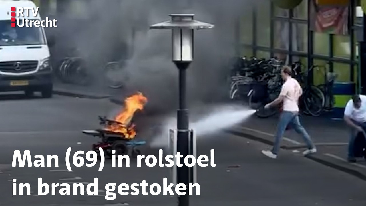 Twee arrestaties na in brand steken man in rolstoel Smaragdplein in Utrecht | RTV Utrecht