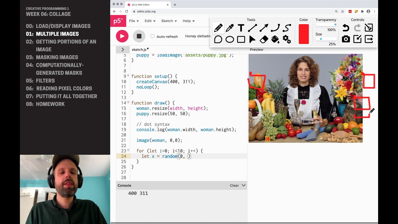 CP1: Collage in P5JS – Multiple Images