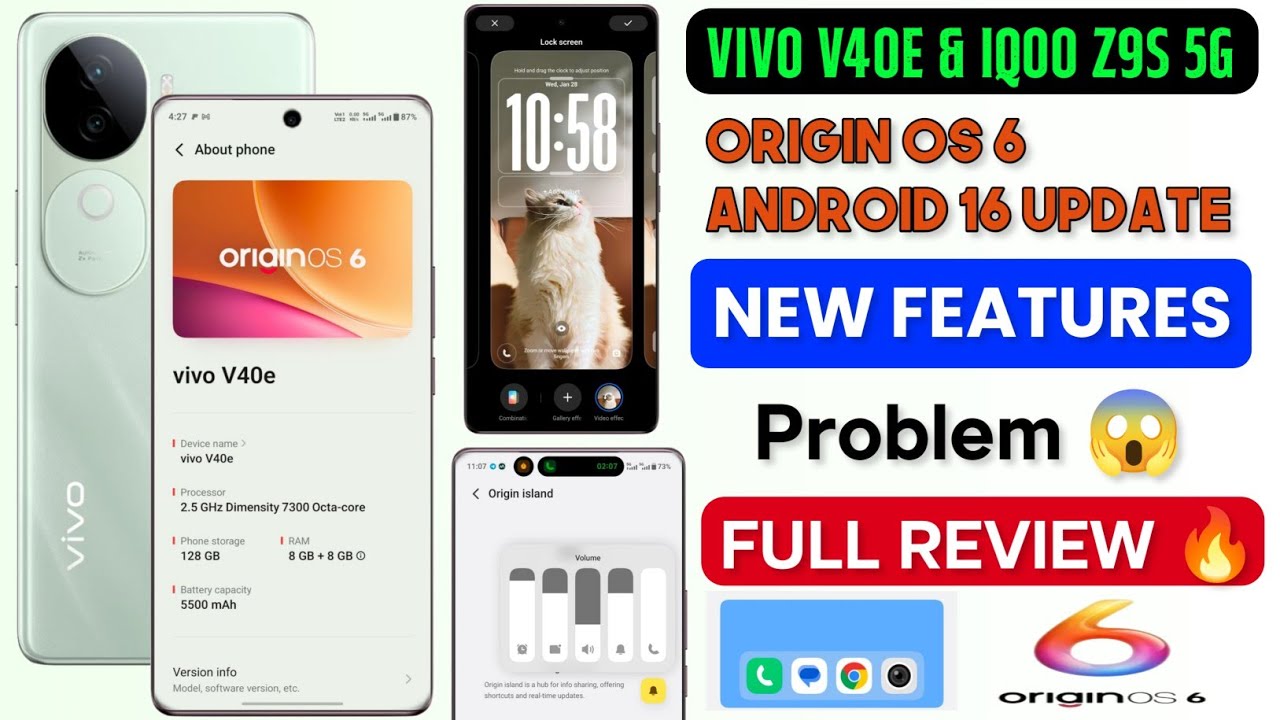 Vivo V40e & iqoo Z9s 5g Origin OS 6 Update Features Full Review 🔥| Vivo V40e Android 16 new Update