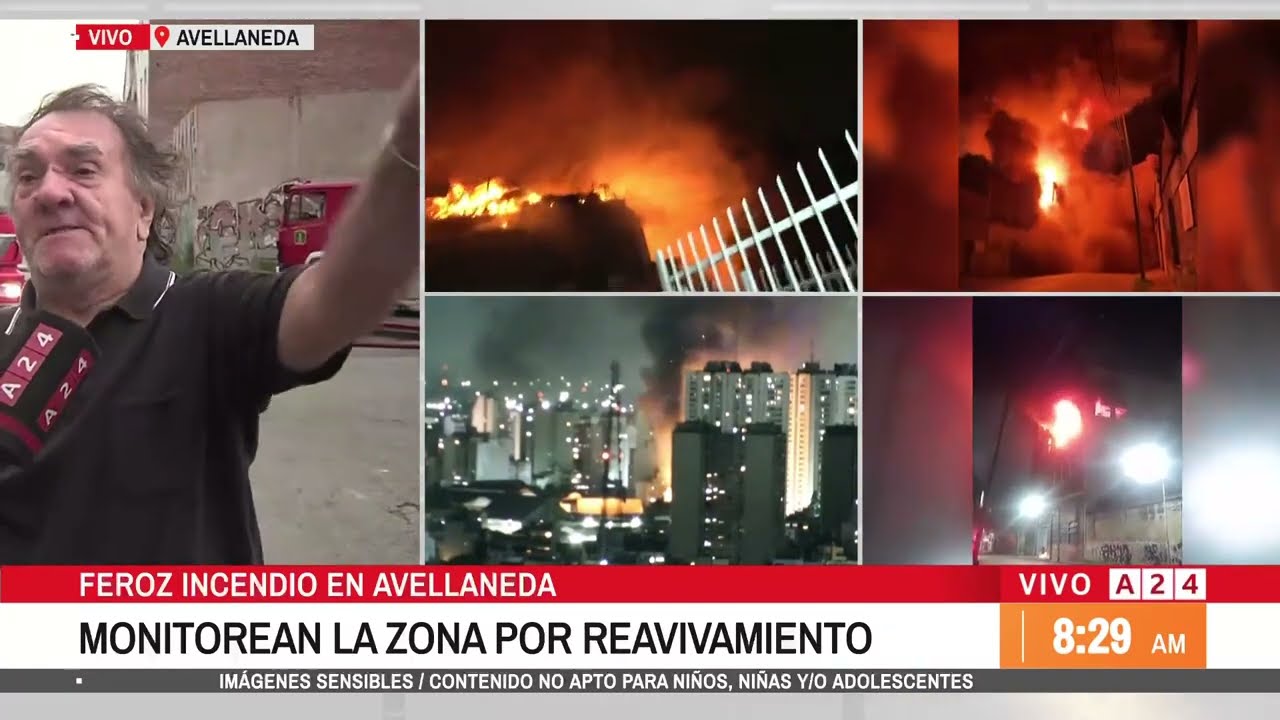 🔴 INCENDIO EN AVELLANEDA: DESPLIEGUE DE BOMBEROS CON 15 DOTACIONES