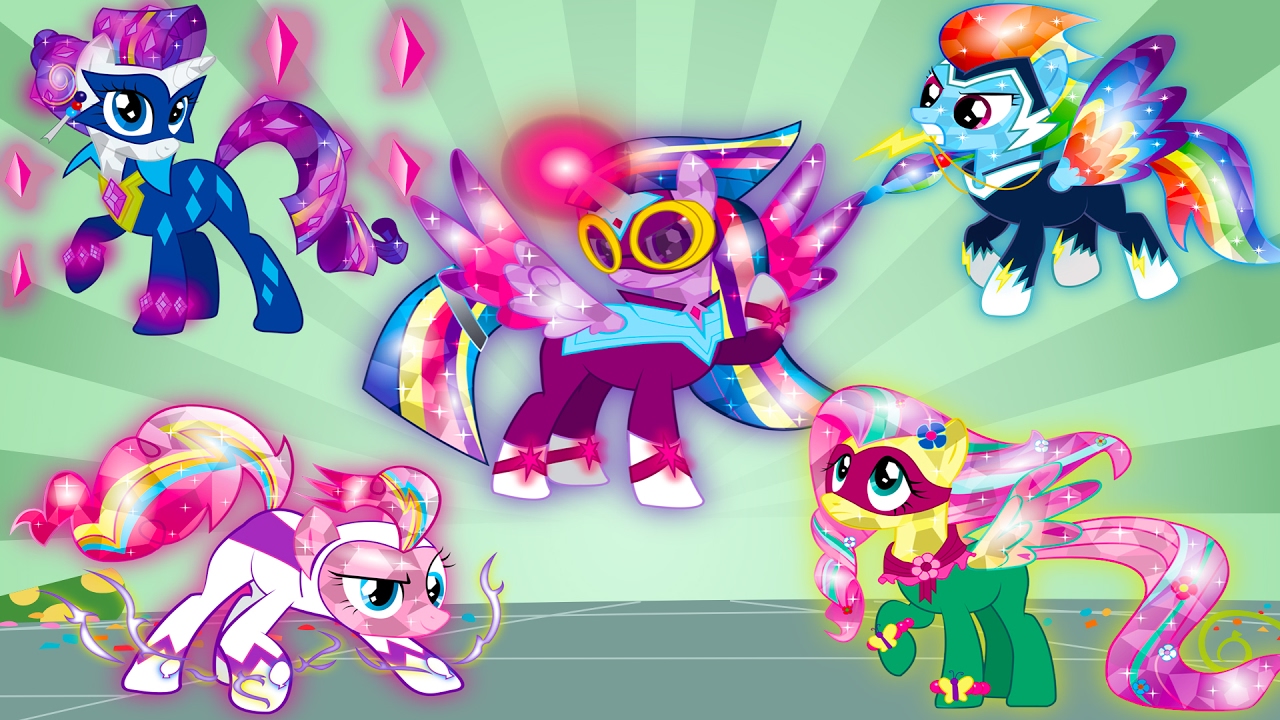 My Little Pony Mane 6 Transform into Crystal Rainbow Power Power Ponies - Kids Coloring Book