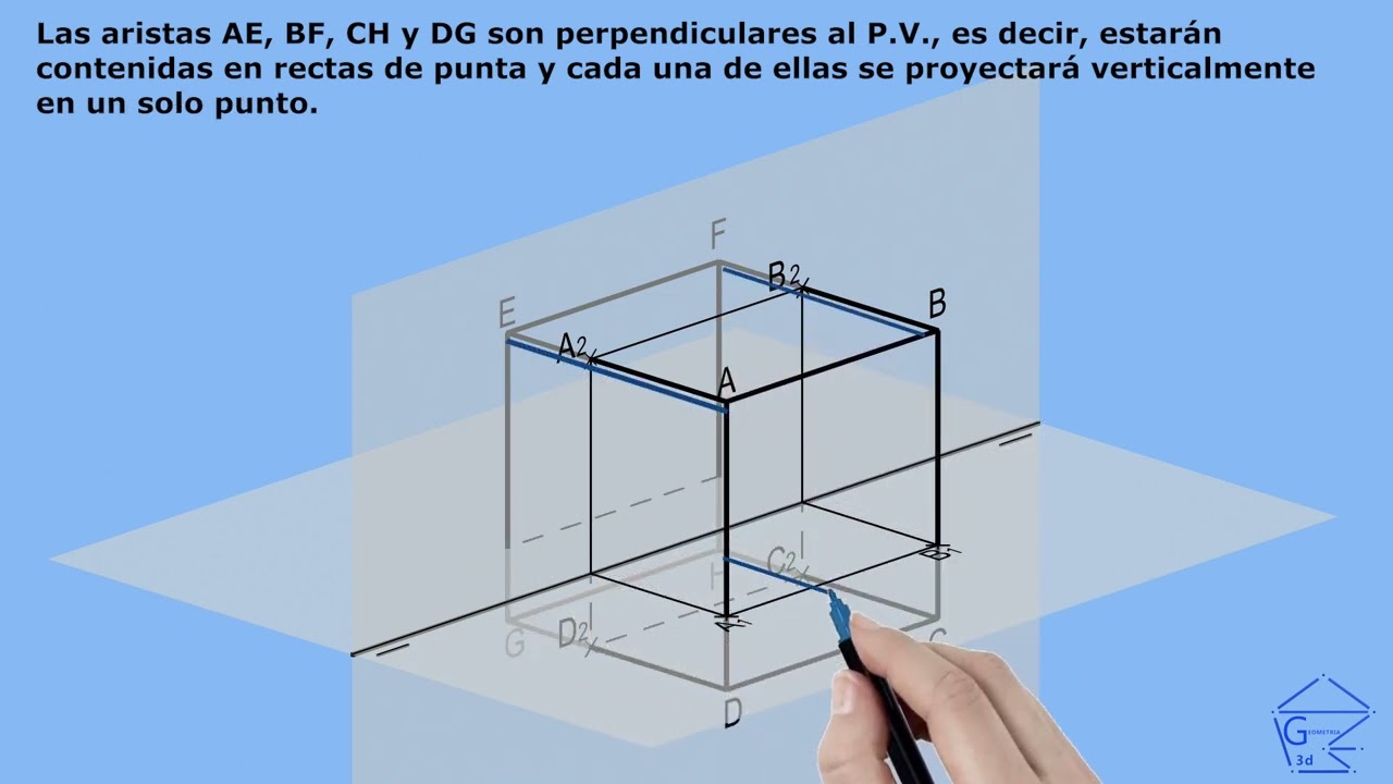 038 (Sistema Diédrico) Ejercicio 7 (Sobre un cubo)