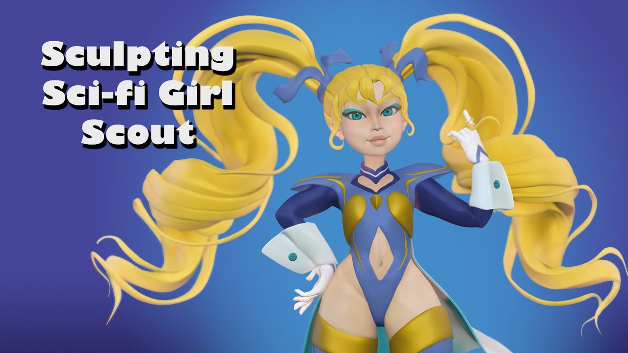 Sculpting Sci-fi Girl Scout by Adamosketches.