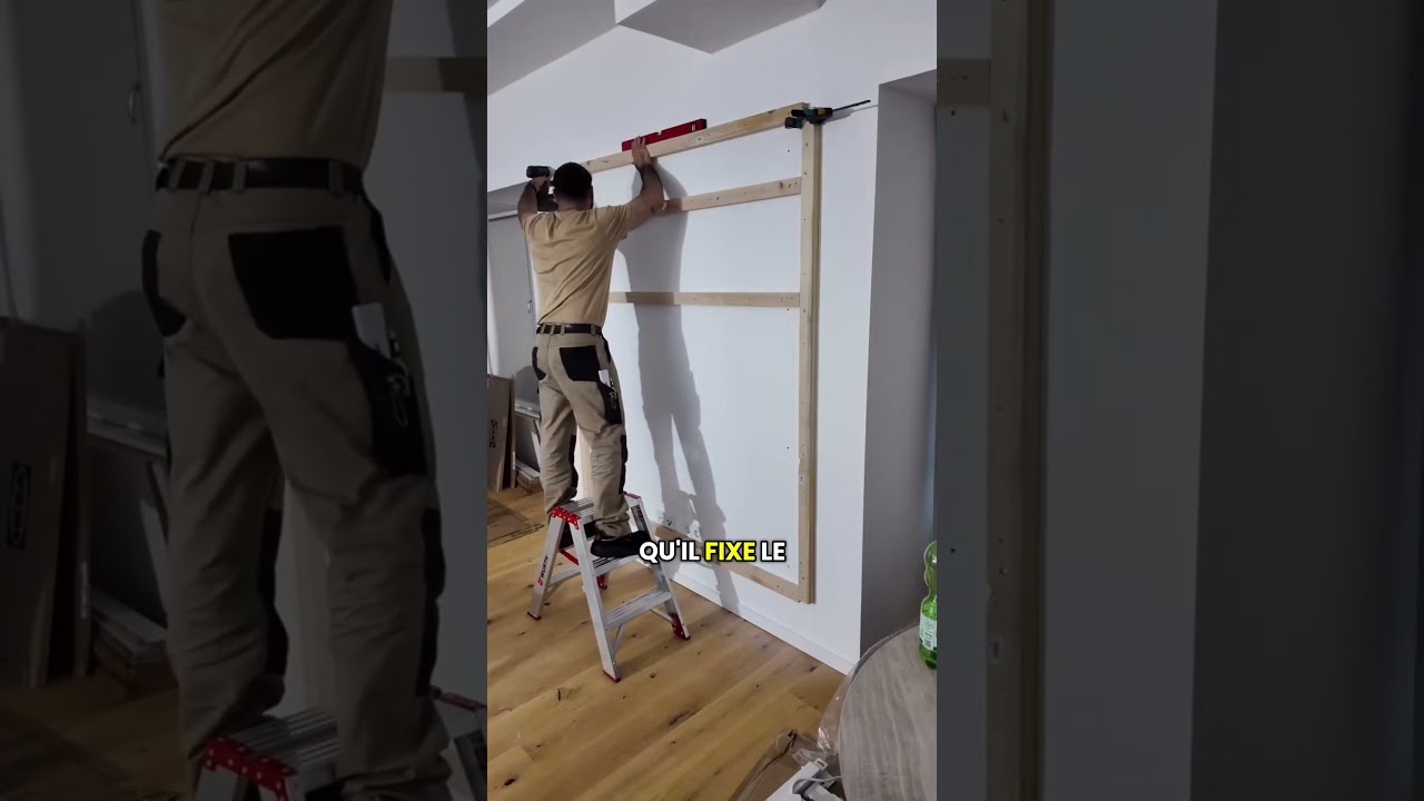 fixation TV support bois #bricolage #renovation #manuel #astuce