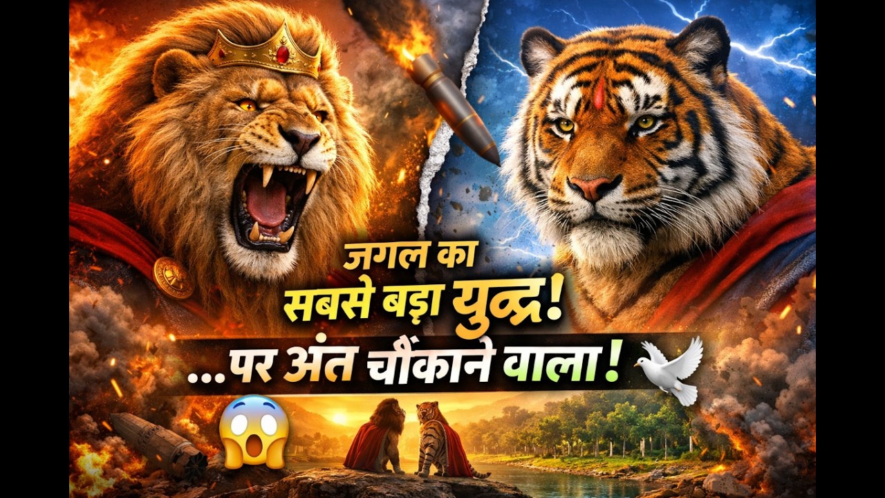 जब शेर और बाघ भिड़े 😳Missile, Drone और Jungle War की पूरी कहानी! #LionVsTiger #JungleWar #viralvideo