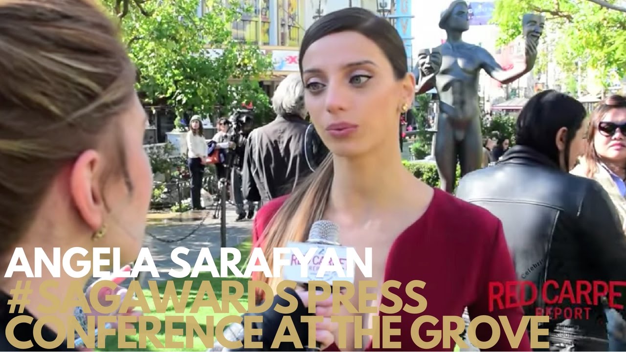 Angela Sarafyan interviewed at 23rd SAG Awards® Press conference with The Actor® statue at the Grove