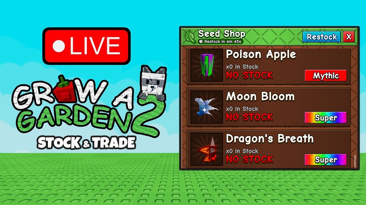 GROW A GARDEN 2 STOCK AND TRADE 24/7 🔴 LIVE!